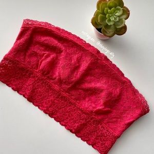 Victoria’s Secret Red Lace Tube Top Bandeau Size S